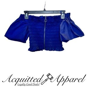 Parker Tube Top Full Front Zipper Strapless Short Sleeve